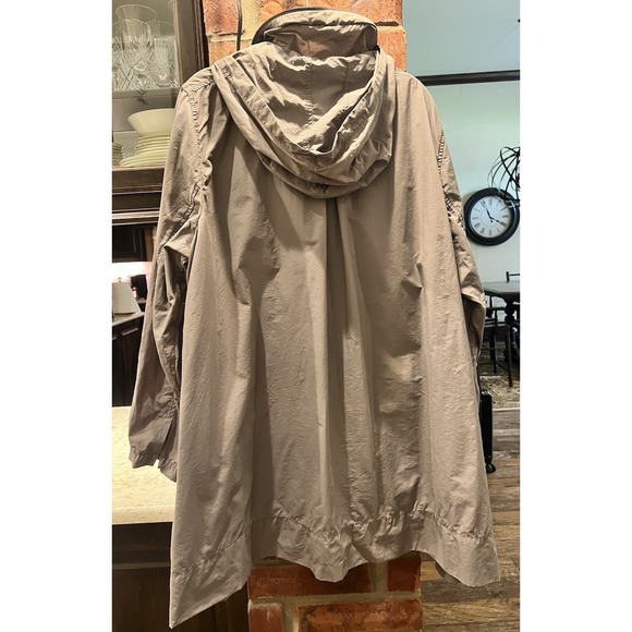 EILEEN FISHER Jacket Plus 1X Organic Lightweight Windbreaker Hooded Jacket Gray - Picture 2 of 12